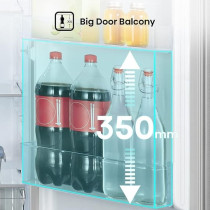 Hisense Top Mount Referigerator Top Freezer 250L Net Capacity Fridge, Big Door Balcony, No Frost, LED Interior Light, Deodorizing Filter, Multi Air Flow, 90 Degree Door Design, Silver, RT328N4DGN