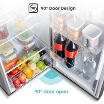 Hisense Top Mount Referigerator Top Freezer 250L Net Capacity Fridge, Big Door Balcony, No Frost, LED Interior Light, Deodorizing Filter, Multi Air Flow, 90 Degree Door Design, Silver, RT328N4DGN