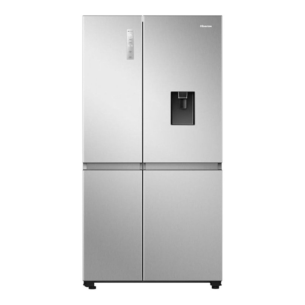 Hisense Two Door Side By Side 869L Fridge, Non Plumbed Water Dispenser, Dual Temp Control Zone, Durable Inverter, RS3N668SMI3, Silver