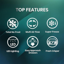 Hisense Two Door Top 557L Freezer Fridge, Super Freeze, Easy Approach Drawers, Total No Frost, RT729N4ASU1, Silver