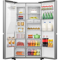 Hisense Side By Side Refrigerator With Wifi Connectivity, Water And Ice Dispenser, Metal Tech Cooling, Ice Crusher, No Frost, Inverter Compressor, RS5P819SASEO