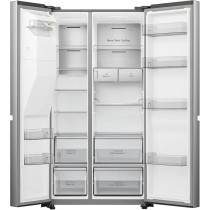 Hisense Side By Side Refrigerator With Wifi Connectivity, Water And Ice Dispenser, Metal Tech Cooling, Ice Crusher, No Frost, Inverter Compressor, RS5P819SASEO