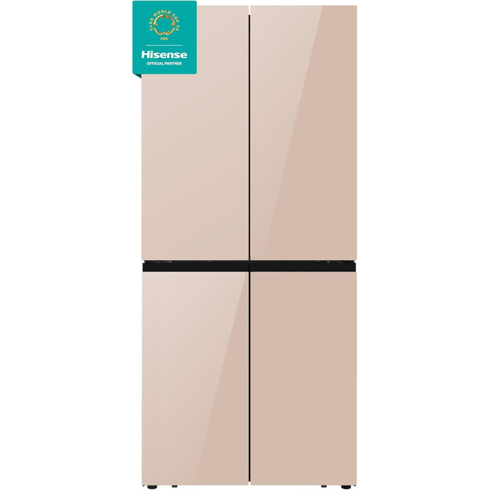 Hisense Cross Door American 457L Freezer Fridge, My Fresh Choice, Dual-Tech Cooling, Bottom Cooling System, Khaki Glass, RQ5G470SBK3