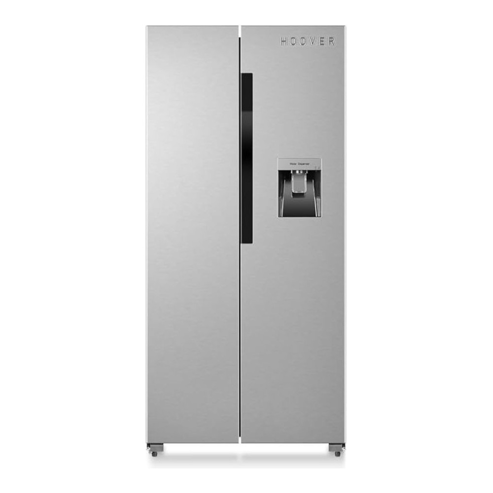 Hoover Side By Side Refrigerator, 532L, Inverter, No Frost, Water Dispenser, Multi Air Flow, LED Light, Premium Silver Trim, Touch Control Display, Inox/Black, Ice Twister, HSB-K532-WS