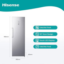 Hisense Upright Fridge With Digital Display, Metal Tech Cooling, Multi Air Flow, Total No Frost, RL484N4ASU