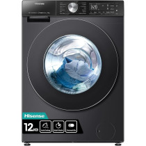 Hisense 5S Series 12 Kg Washing Machine With Inverter Motor, Smart Wifi, Ai Super Wash Technology, 1400 Rpm, Smart Energy Monitoring, 19 Programs, Auto Dosing System, Charcoal Black, WF5S1245BB