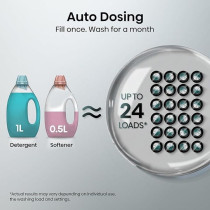 Hisense 5S Series 12 Kg Washing Machine With Inverter Motor, Smart Wifi, Ai Super Wash Technology, 1400 Rpm, Smart Energy Monitoring, 19 Programs, Auto Dosing System, Charcoal Black, WF5S1245BB