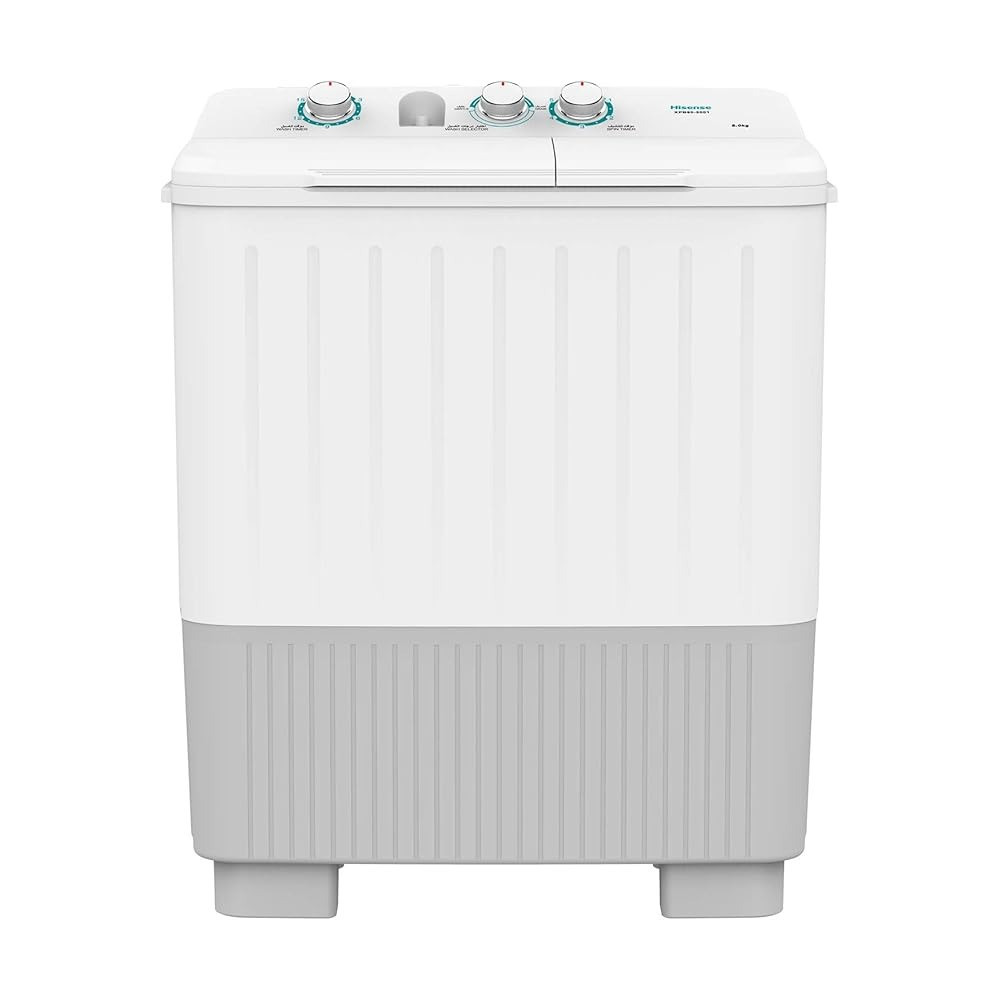 Hisense 7 Kg Twin Tub Washing Machine, White, XPB805001