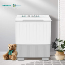 Hisense 7 Kg Twin Tub Washing Machine, White, XPB805001