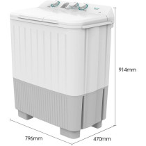 Hisense 7 Kg Twin Tub Washing Machine, White, XPB805001