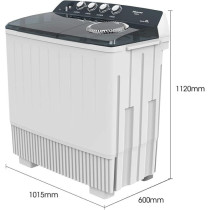 Hisense 20 Kg Twin Tub Semi Automatic Washing Machine, White, WSBE201