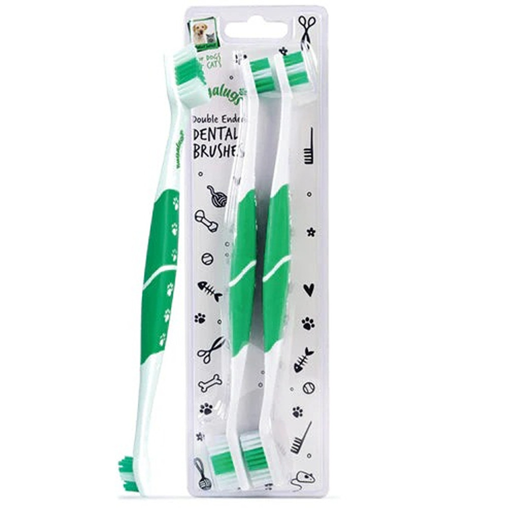 Bugalugs Double Ended Toothbrush For Dogs And Cats, 2Pcs