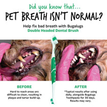 Bugalugs Double Ended Toothbrush For Dogs And Cats, 2Pcs