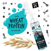 Bugalugs 150Ml 2In1 Fragrance Free Detangling Foam Comb For Dogs