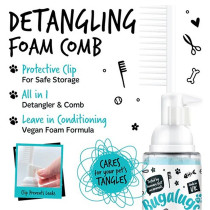 Bugalugs 150Ml 2In1 Fragrance Free Detangling Foam Comb For Dogs