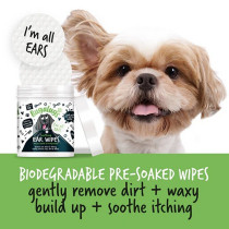 Bugalugs 100Wipes Soothing Biodegradable Ear Wipes For Dogs And Cats