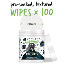 Bugalugs 100Wipes Soothing Biodegradable Ear Wipes For Dogs And Cats
