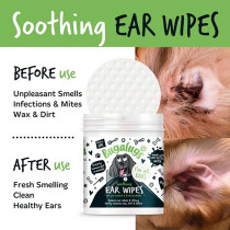 Bugalugs 100Wipes Soothing Biodegradable Ear Wipes For Dogs And Cats