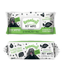 Bugalugs 110 Wipes Fragrance Free Biodegradable Dog Wipes