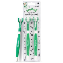Bugalugs 2Pcs Triple Headed Toothbrush For Dogs And Cats