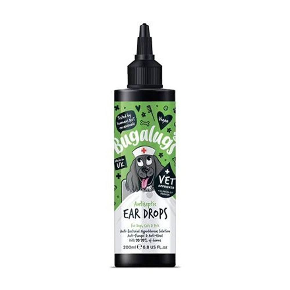 Bugalugs 200Ml Antiseptic Ear Drops For Pets