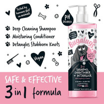 Bugalugs 500Ml 3 In 1 Raspberry And Lemon Shampoo Conditioner And Detangler For Dogs
