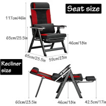 Deep Sleep Adjustable Zero Gravity Chair Deluxe Reclining Lounge Chair Foldable Patio Lounger With Soft Padded Headrest And Lumbar Pillow Outdoor And Indoor Use Lawn, Garden, Balcony,(Black)