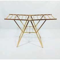 Deep Sleep Adjustable Foldable Clothes Drying Rack – Portable Aluminum Laundry Hanger For Indoor And Outdoor Use – Space-Saving Wash And Dry Stand For Homes, Apartments And Balconies-Golden