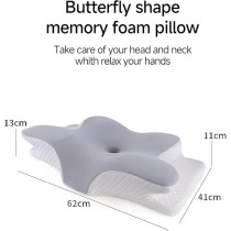 Deep Sleep Essentials 360° Butterfly Shaped Memory Foam Pillowmedical Cervical Neck Support Pillow For Sleeping Shoulder Pain Relief Orthopedic For Side Sleepers