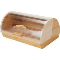 Deep Sleep Bread Box With Rolltop Lid Large Capacity Bread Storage Container For Kitchen Counter Food Organizer Bin With Clear Plastic Cover Keeps Bread And Pastries Fresh