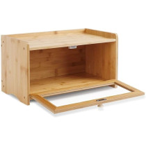 Deep Sleep Square Bamboo Bread Box With Clear Window – Rustic Airtight Bread Storage Container For Kitchen Counter Farmhouse-Style Organizer With Lid And Raised Edges Keeps Bread Fresh And Visible