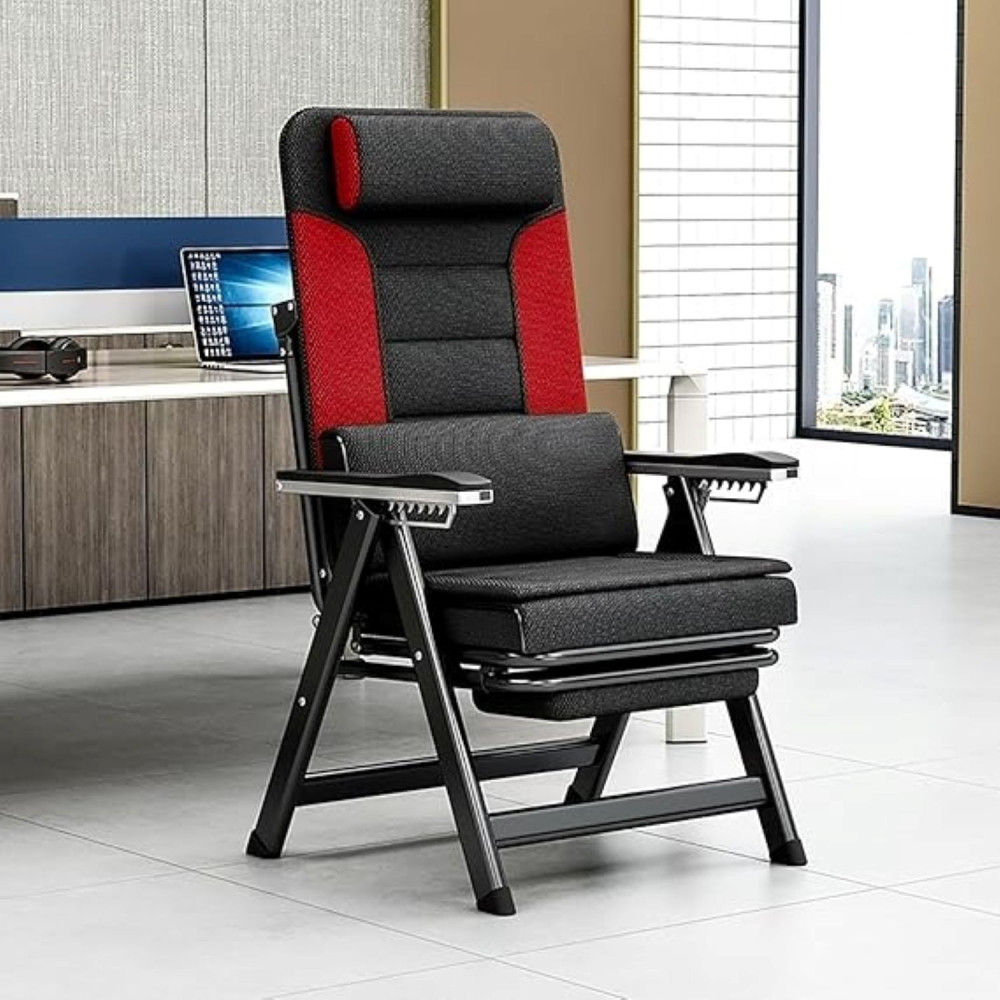 Deep Sleep Adjustable Zero Gravity Chair Deluxe Reclining Lounge Chair Foldable Patio Lounger With Soft Padded Headrest And Lumbar Pillow Outdoor And Indoor Use Lawn, Garden, Balcony,(Red And Black)