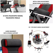 Deep Sleep Adjustable Zero Gravity Chair Deluxe Reclining Lounge Chair Foldable Patio Lounger With Soft Padded Headrest And Lumbar Pillow Outdoor And Indoor Use Lawn, Garden, Balcony,(Red And Black)