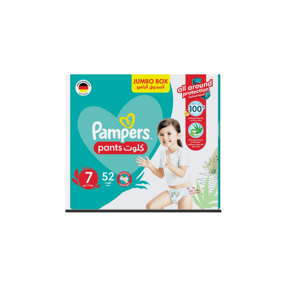 Pampers Baby Dry Pants Diapers with Aloe Vera Lotion, 360 Fit & up to 100% Leakproof, Size 7, 17+kg,
