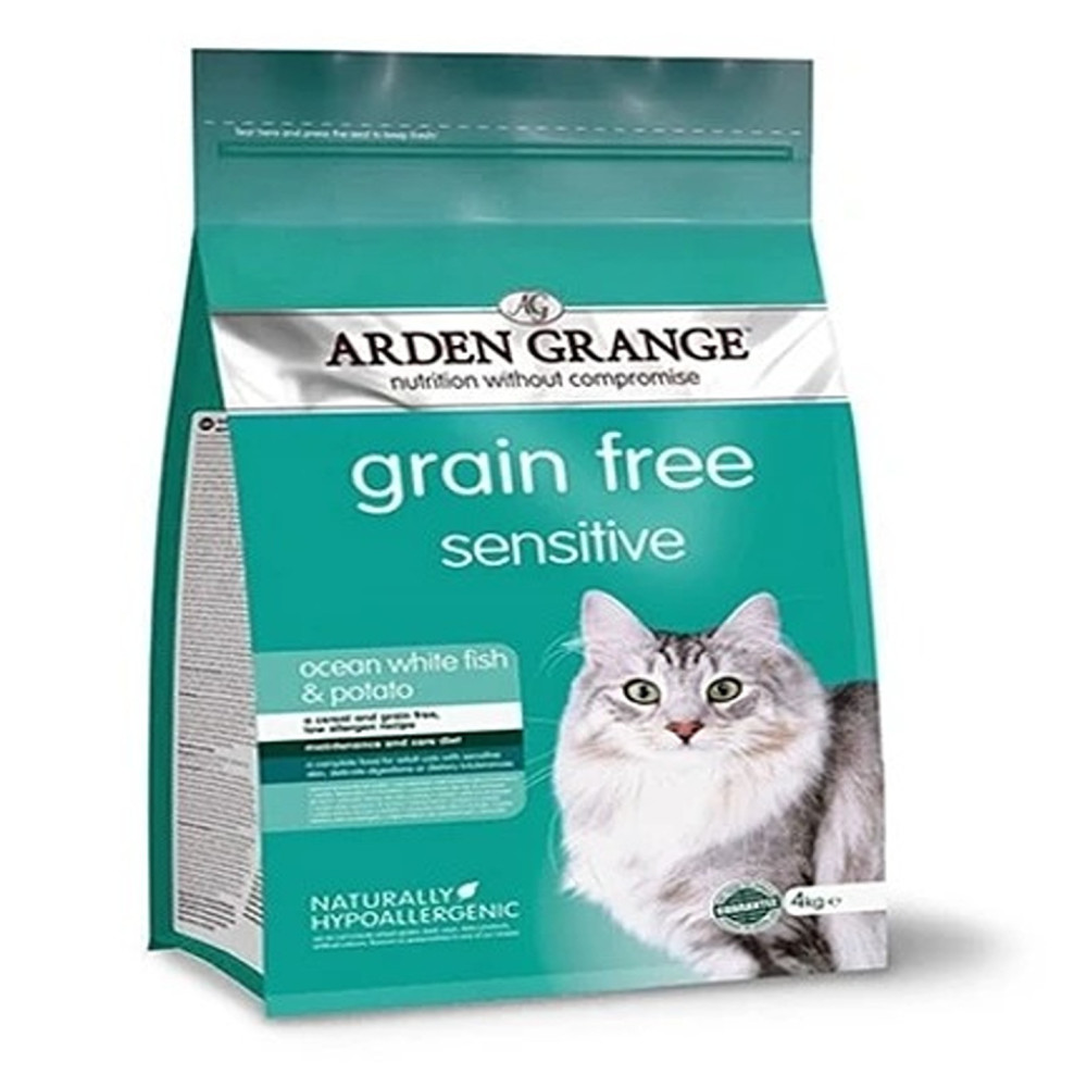 Arden Grange 4Kg Grain Free Sensitive Adult Ocean White Fish And Potato Dry Cat Food