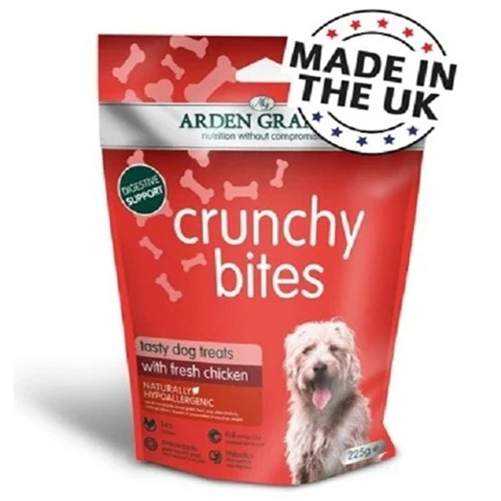 Arden Grange 225G Crunchy Bites Chicken Dog Treats