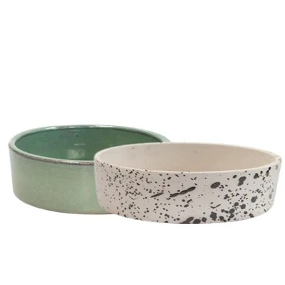 Ebi 20Cm Jasper Ceramic Bowl For Dogs & Cats, Green