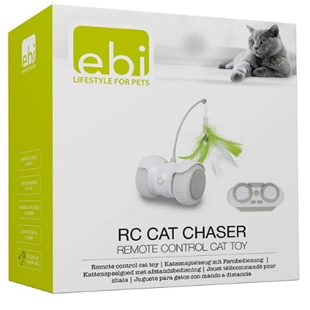 Ebi Remote Control Cat Chaser Toy, White, 11 X 11 X 7Cm