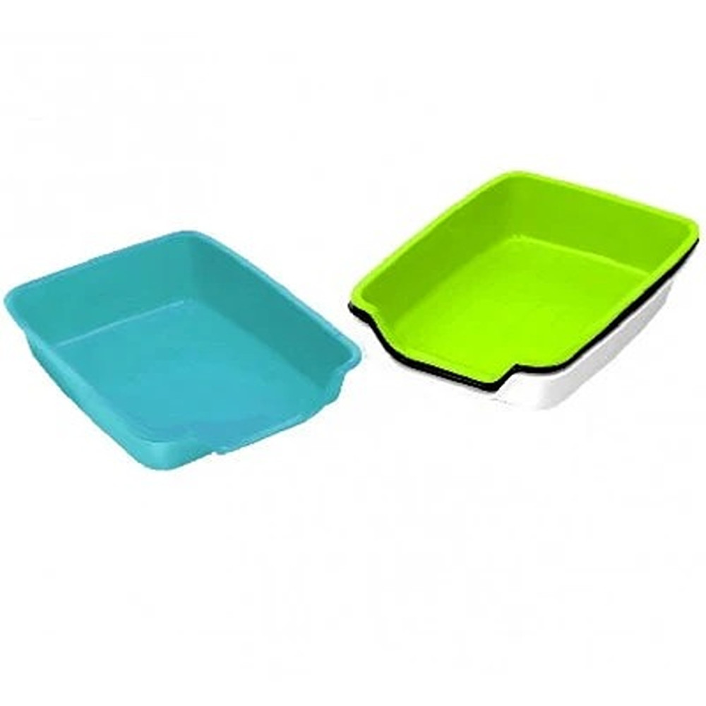 Ebi Small Pet Toilette Step In Low Entrance Litter Tray, Green, 37 X 27Cm