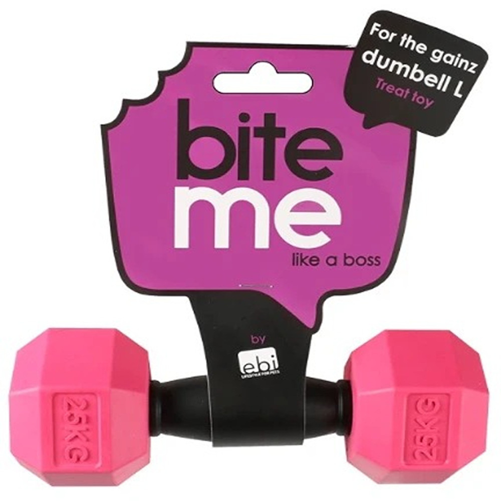 Ebi Bite Me 'For The Gainz' Dumbbell Dog Toy, Purple, 14 X 4 X 4Cm