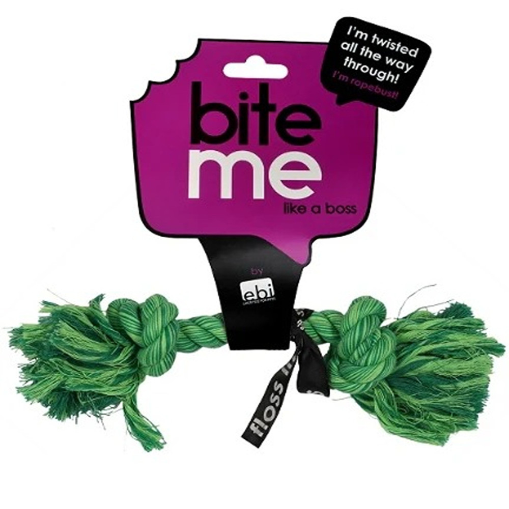 Ebi 40Cm Bite Me 'Do You Even Floss Dawg' Playing Rope, Green