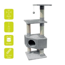 Ebi Classic Cat Tree Loonaa 135Cm, Grey, 40 X 40 X 135Cm