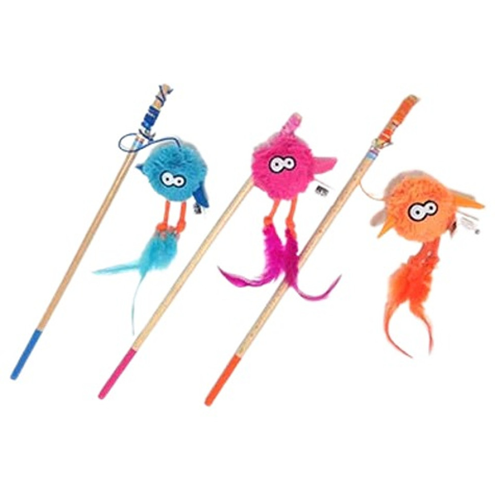 Ebi 40Cm Coockoo Cat Fishing Rod Jumpy Toy For Cats, Orange