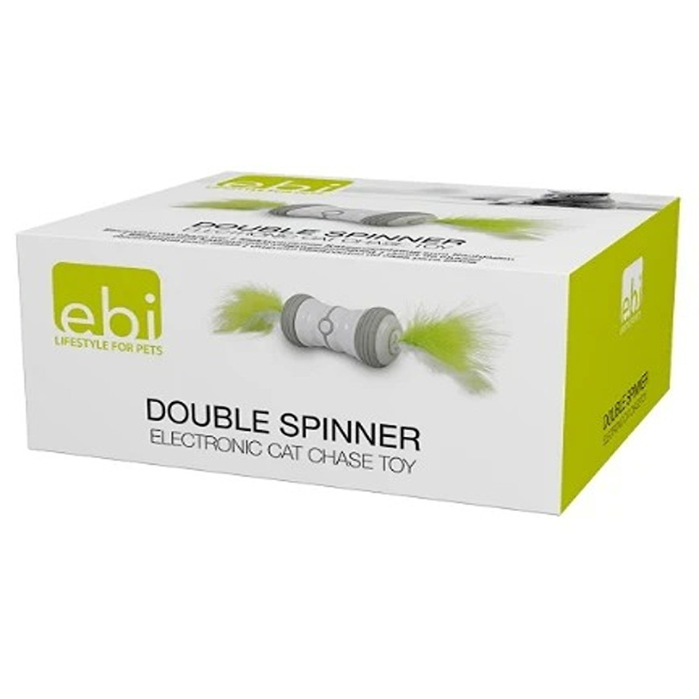 Ebi Double Spinner Electronic Cat Toy, White, 13 X 6 X 6Cm