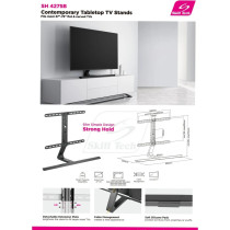 Skill Tech 37-82 Inch Contemporary Aluminum Pedestal Tabletop TV Stand, SH-4275B