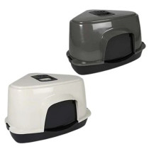 Ebi Cat Toilet Prism 70 Zen Series Corner Tray Litter Box For Cats, White, 56 X 70 X 46Cm