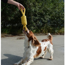Ebi 65Cm Bite Me 'Tug Life' 2 Loops Playing Rope, Yellow