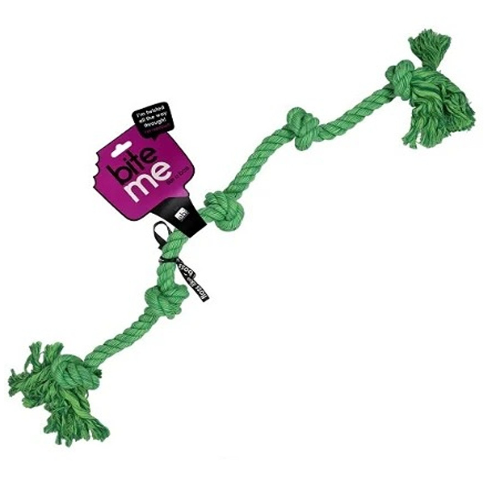 Ebi 120Cm Bite Me 'Floss' Playing Rope With 5 Knots, Green