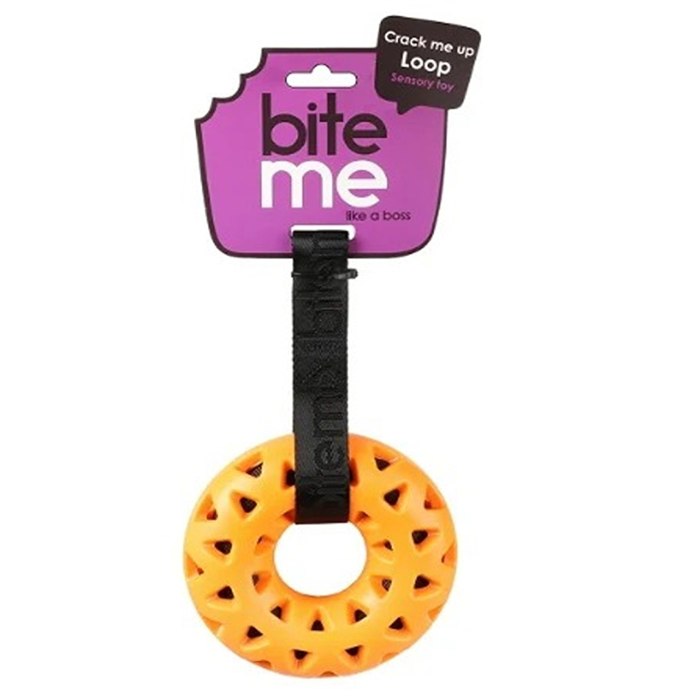 Ebi Bite Me 'Crack Me Up' Loop Sensory Dog Toy, Orange, 27 X 14 X 4Cm