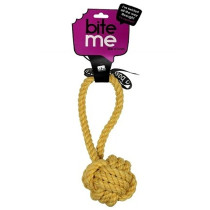 Ebi 28Cm Bite Me 'Are You Knots' Ball With Loop, Yellow